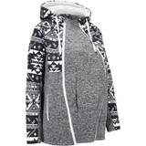 Bonprix Graviditet & Amning Bonprix Mother Fleece Jacket with Baby Pocket Black/Wool White Patterned (92375195)