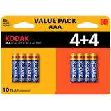 Kodak AAA (LR03) Batterier & Laddbart Kodak Max AAA LR6 Alkaline 8-pack