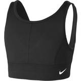 Nike Dri-FIT Swoosh Luxe Sports Bra Older Kids - Black/Black/White