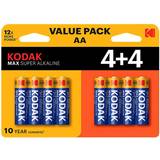 Kodak AA (LR06) - Alkaliska Batterier & Laddbart Kodak Max AA LR6 Alkaline 8-pack