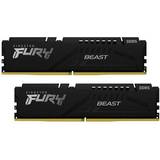 64 GB - DDR5 - Svarta RAM minnen Kingston Fury Beast Black DDR5 5600MHz 2x32GB (KF556C40BBK2-64)