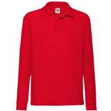 Långa ärmar Pikétröjor Fruit of the Loom Boy's 65/35 Long Sleeve Polo Shirts 2-pack - Red