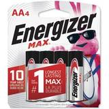 Alkaliska Batterier & Laddbart Energizer MAX AA Alkaline 4-pack