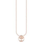 Blank Halsband Thomas Sabo Charm Club Delicate Tree of Love Necklace - Rose Gold/Transparent