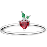 Grön Smycken Thomas Sabo Charm Club Strawberry Ring - Silver/Green/Red/Transparent