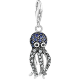 Smycken Thomas Sabo Charm Club Collectable Octopus Charm pendant - Silver/Blue/Black/Transparent