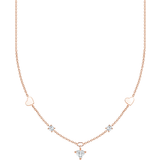Belcher Chains Halsband Thomas Sabo Charm Club Delicate Hearts Necklace - Rose Gold/Transparent