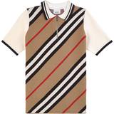 Burberry Pikétröjor Burberry Kid's Icon Stripe Wool Blend Polo Shirt - Beige (P00577488)