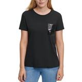 Dam - Paljetter T-shirts DKNY Short Sleeve Sequin Pocket T-shirt - Black