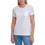 Dam - Paljetter Överdelar DKNY Short Sleeve Sequin Pocket T-shirt - White