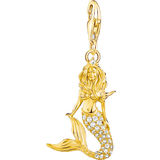 Thomas Sabo Charm Club Collectable Mermaid Charm Pendant - Gold/Transparent