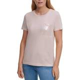 Dam - Paljetter T-shirts & Linnen DKNY Short Sleeve Sequin Pocket T-shirt - Iconic Blush