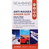 Seaband Sea-Band Anti-Nausea Ginger Gum 24 Pieces