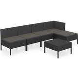 Svarta - Textil Loungeset vidaXL 3094373 Outdoor Lounge Set, 1 Table incl. 4 Sofas