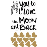 Guld Väggdekor RoomMates Love You to the Moon Quote Peel and Stick Wall Decals
