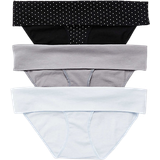 Prickiga Gravid- & Amningskläder Motherhood Maternity Fold Over Panties BlackDot/Grey/Blue 3-pack (91590)