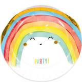 Disposable Plates Rainbow Party 8-pack