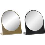 Bordsspeglar på rea Dkd Home Decor Spegel med monteringsfäste Svart Gyllene ABS (17 x 7 x 19.5 cm) (2 pcs) Bordsspegel