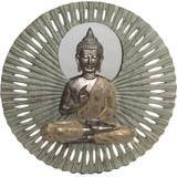 Beige Väggdekor Dkd Home Decor Väggdekoration Speglar Beige Buddha Harts Ljust kopparfärgat (59 x 5 x 59 cm) Väggdekor