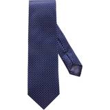 Blåa - Herr Slipsar Eton Geometric Silk Tie - Blue
