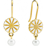 Lund Copenhagen Marguerit Earrings - Gold/White/Pearls