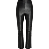 Commando Byxor & Shorts Commando Faux Leather Crop Flare Legging - Black