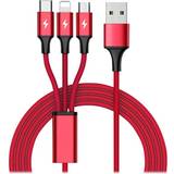 Kablar Unitek USB A-USB C/USB Micro-B/Lightning 1.2m