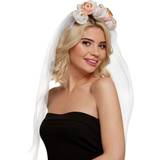 Rosa Huvudbonader Smiffys Floral Headband with Veil