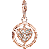 Thomas Sabo Charm Club Collectable Pavé Heart charm Pendent - Rose Gold/Transparent