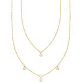 Thomas Sabo Charm Club Delicate Double Necklace - Gold/Transparent