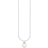 Thomas Sabo Halsband Thomas Sabo Charm Club Delicate Necklace - Silver/Pearl/Transparent