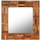 Fyrkantig Speglar vidaXL Väggspegel massivt återvunnet trä 60x60 cm Väggspegel 60x60cm