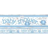 Baby shower Folie Banner blå elefant 3.65m