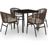 Bruna - Glas Matgrupper vidaXL 3099228 Patio Dining Set, 1 Table incl. 4 Chairs