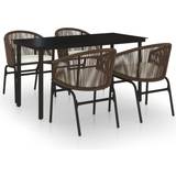 Bruna - Glas Matgrupper vidaXL 3099229 Patio Dining Set, 1 Table incl. 4 Chairs