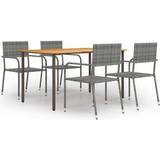 Svarta - Trä Matgrupper vidaXL 3072498 Patio Dining Set, 1 Table incl. 4 Chairs