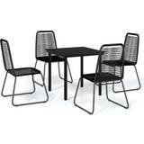 Konstrotting - Kvadratisk Matgrupper Utemöbler vidaXL 3099090 Patio Dining Set, 1 Table incl. 4 Chairs
