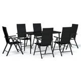 Dining table and chairs Utemöbler vidaXL 3099110 Patio Dining Set, 1 Table incl. 6 Chairs