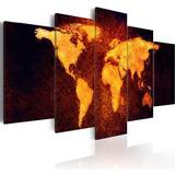 Kartor Tavlor Arkiio Map Of The World Hot Lava Framed Art 100x50cm