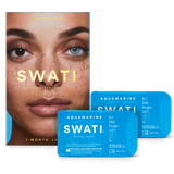 Blåa Kontaktlinser Swati 1-Month Lenses Aquamarine 1-pack