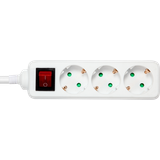 Kabelförlängare & Kabelförgrenare Deltaco outlet 3xCEE 7/3 1xCEE 7/7 switch 1,5m white