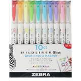 Zebra Hobbymaterial Zebra Mildliner Brush Pen & Marker 10-pack