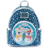 Loungefly Disney Snowman Minnie Mickey Snow Globe Mini Backpack - Blue