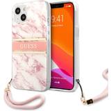Mobiltillbehör Guess Marble Strap Collection Skal iPhone 13 Mini Rosa