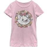Fifth Sun Girl's Aristocats Floral Marie White Kitten T-shirt - Light Pink