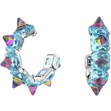 Swarovski Ortyx Pyramid Cut Hoop Earrings - Silver/Blue