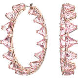 Swarovski Ortyx Triangle Cut Hoop Earrings - Rose Gold/Pink