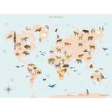 Vissevasse World Map Animals Poster 40x30cm