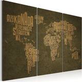 Inredningsdetaljer Arkiio Kartan över världen tyska Beige Kontinenter90x60 Tavla