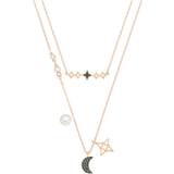 Cubic Zircon Smyckesset Swarovski Symbolic Moon and Star Necklace - Rose Gold/Multicolour